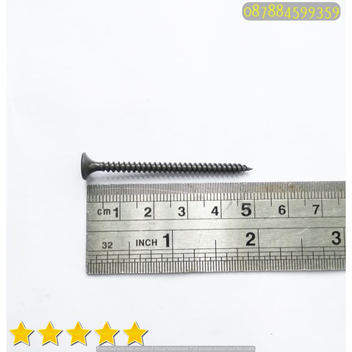 Bisa Bayar Di Tempat #6x2 Sekrup Gypsum Hitam 5cm (drywall Screw)