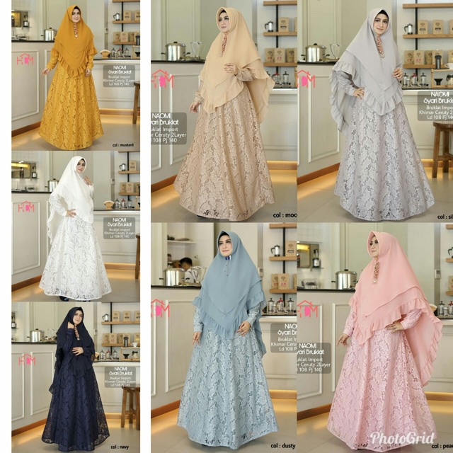 Gamis Bruklat Set Syari Naomi By HOM
