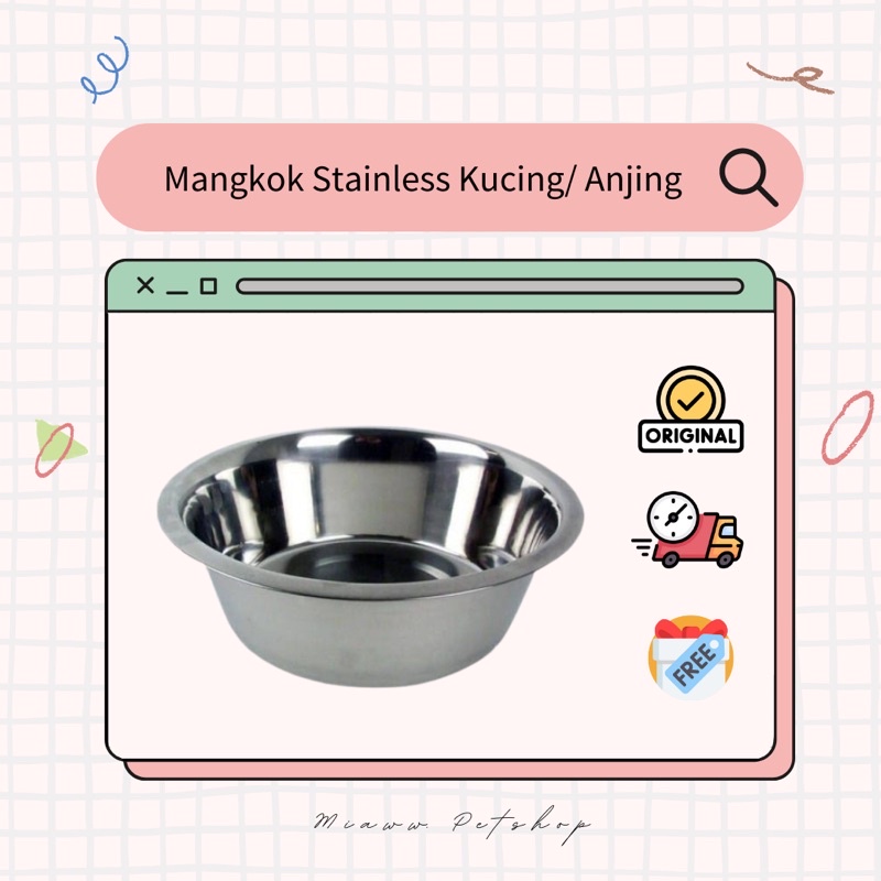 Tempat Makan Kucing Stainless