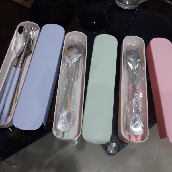 Sendok Set Garpu Sumpit Alat Makan Spoon Travel Stainless Cutlery