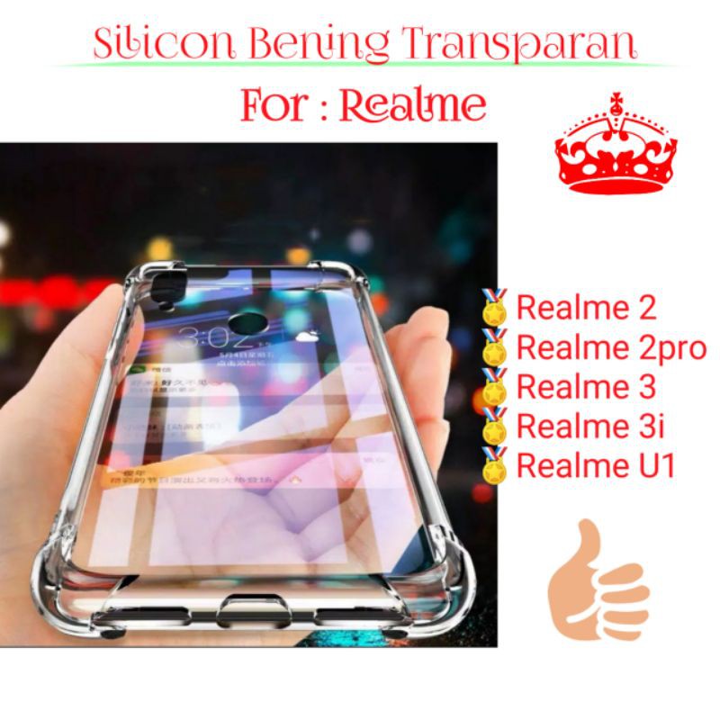 Case Realme 2 2pro 3 3i U1 Pro Silicon Softcase Bening Transparan Casing Cover Silikon Clear