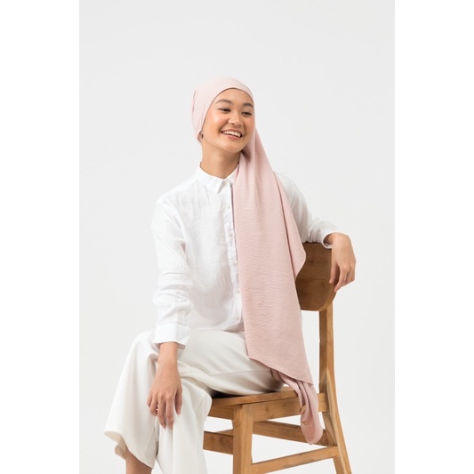 Mizu 水 Crinkle Pashmina Instant | Hijab Instant-Rosé