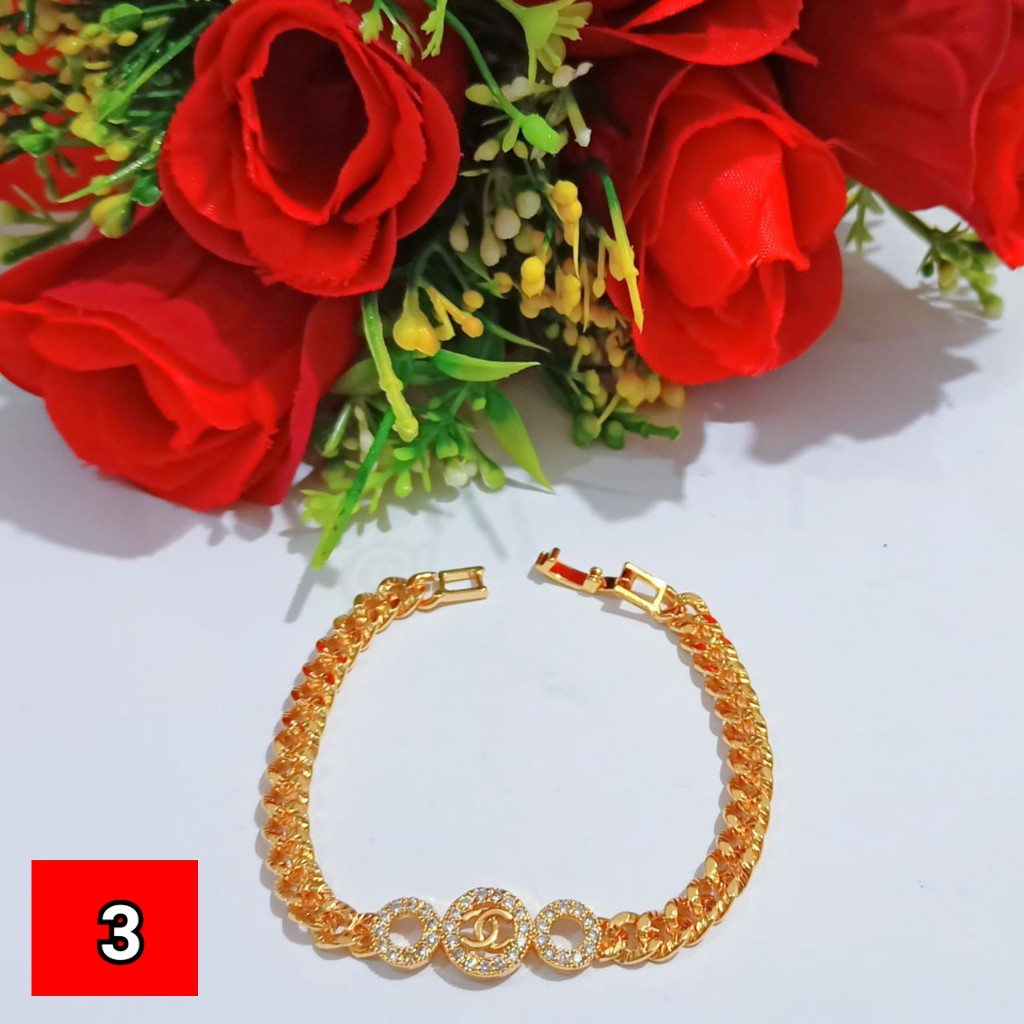 Gelang Rantai Dewasa Permata mewah cantik  (COD)