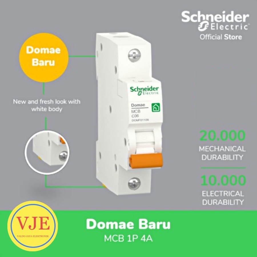 SCHNEIDER MCB 4A 1P MCB SCHNEIDER 1P 4A Domae