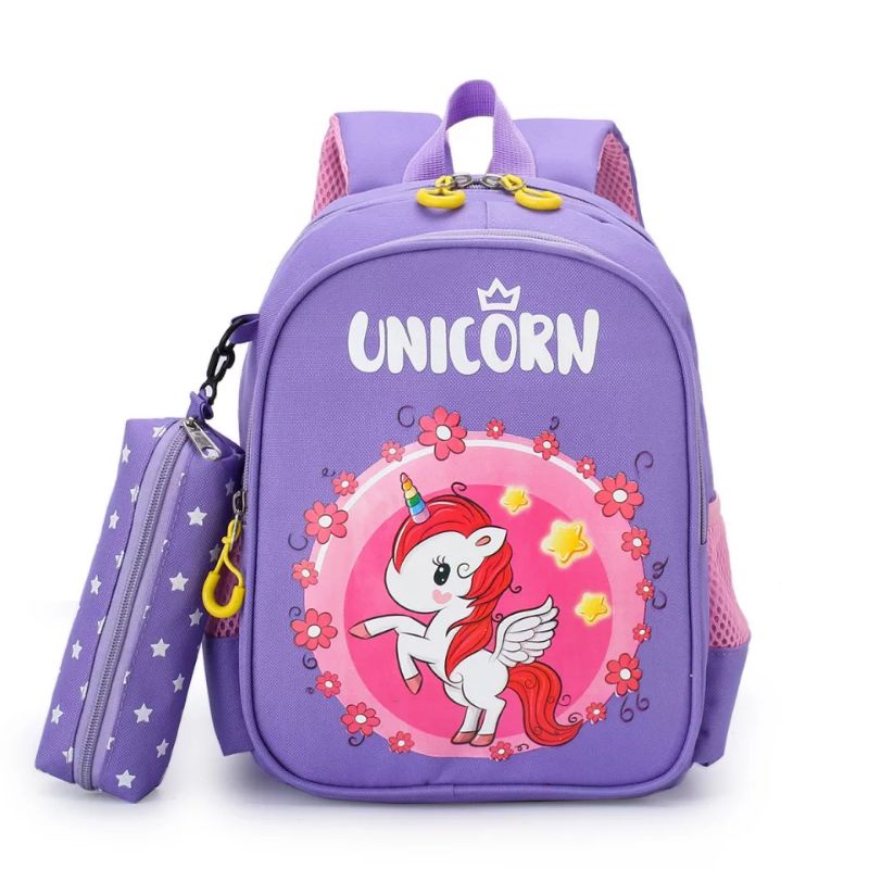 Mochillastore -Tas Ransel sekolah anak perempuan Tas Sekola TK-SD backpack sekolah anak  Karakter Unicorn Kuda Poni