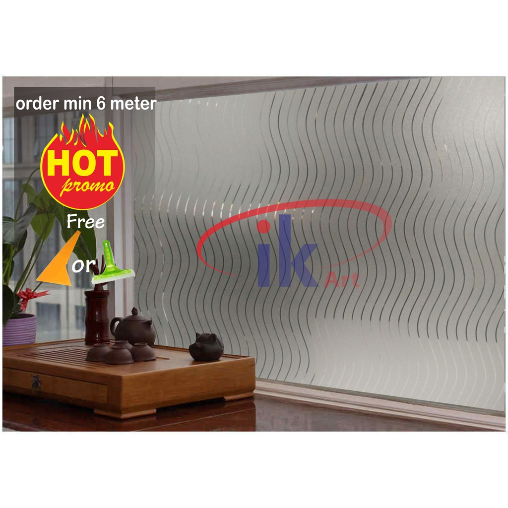 STIKER KACA STICKER KACA MOTIF GARIS GELOMBANG 122 KACA FILM MOTIF PELAPIS KACA JENDELA