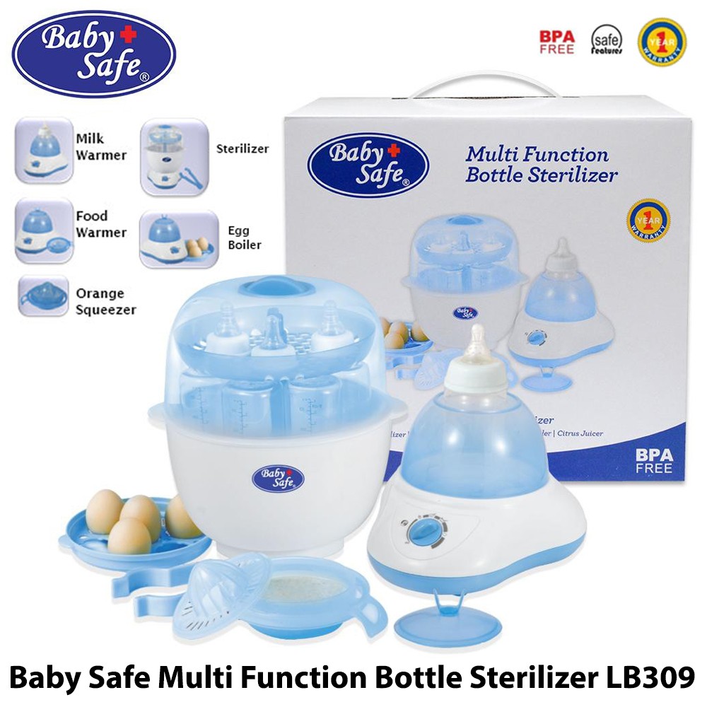 Baby Safe Multi Function Bottle Sterilizer 6 Botol Susu Bayi LB309 Garansi Resmi 1th