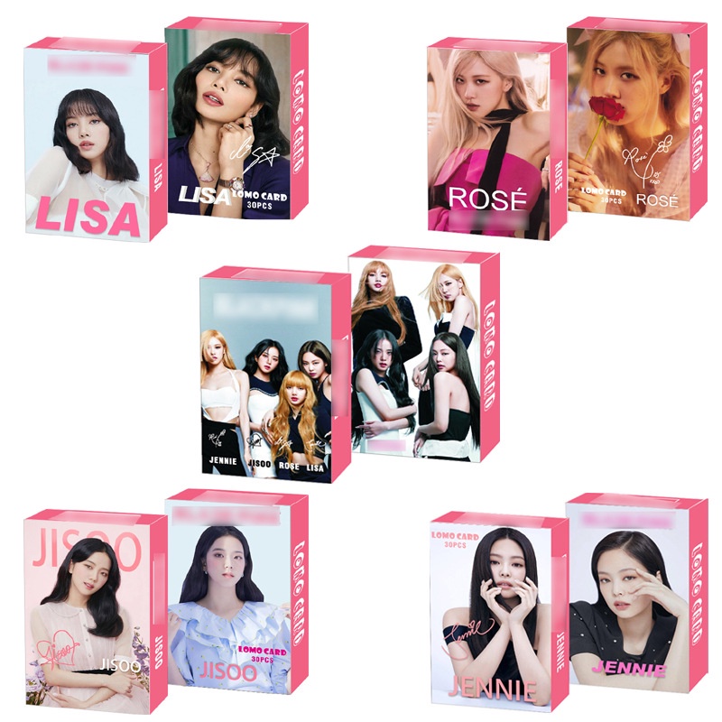 30pcs / Kotak Kartu LOMO Foto ALBUM BLACKPINK LISA ROSE JENNIE JISOO