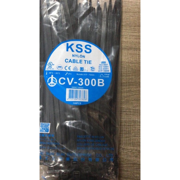 

➮ Kabel Ties CV-300 x 7.6 KSS Warna Putih/Hitam @100pcs - Hitam ✵