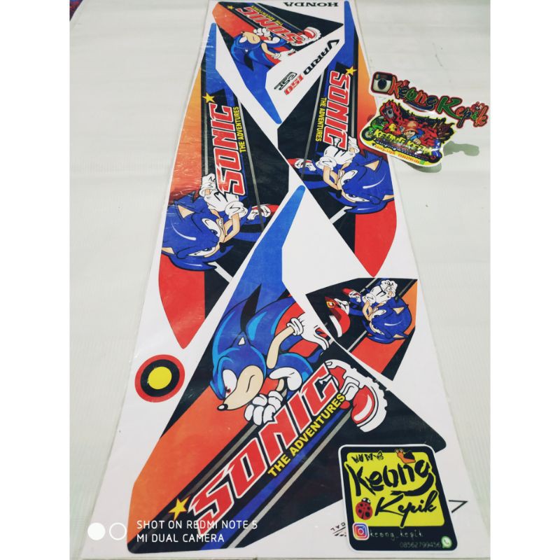 (BISA COD) STRIPING STIKER LIS VARIASI MOTOR HONDA VARIO 125 - 150 LED LAMA 2015-2017 KARTUN SONIC