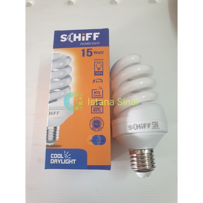 Lampu Schiff spiral 15 watt 15 wt 15 w / Lampu ulir / tornado / putar