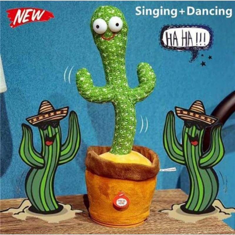 Cactus Toy Boneka Pintar Kaktus Joget Joged Goyang Bisa Ngomong Dance