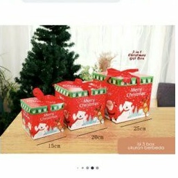 

kotak kado hadiah gift box 3in1 nuansa natal Merry Christmas isi 3 pcs