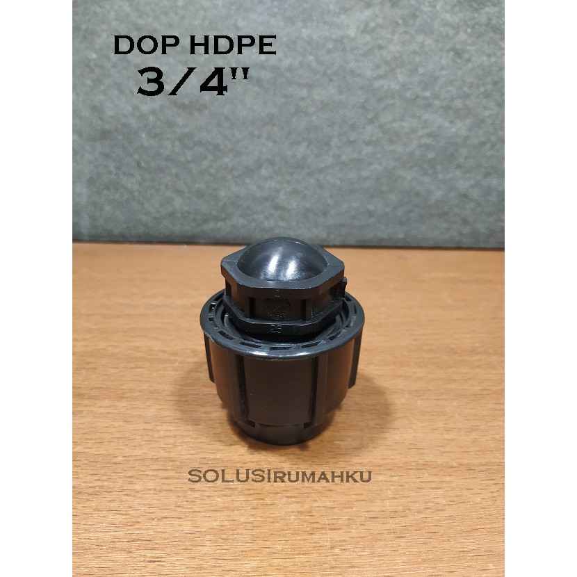 DOP HDPE 25 mm / Tutup Pipa PE Hitam 3/4 inch End Cap Selang PDAM 3/4" SRNew282