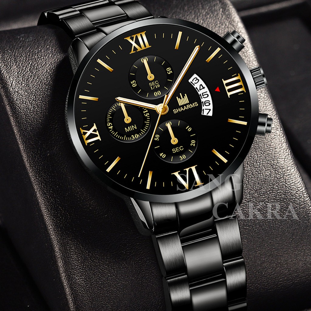 jam tangan pria COD✔ Terbaru 2023 Kedalaman 30 Meter Original Luxury Stainless Steel Fitur Tanggal A