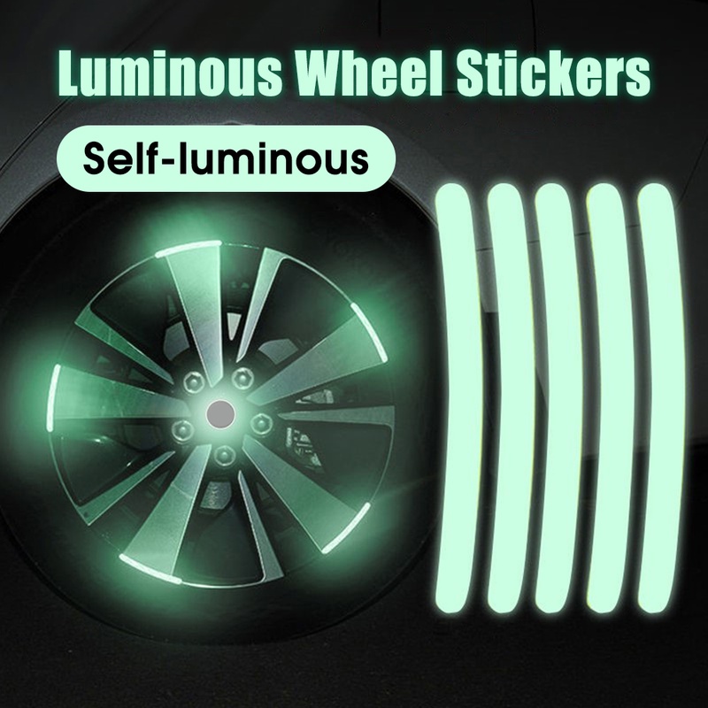 20pcs / Set Stiker Strip Reflektor Luminous Universal Untuk Dekorasi Hub Roda Mobil / Motor / Sepeda