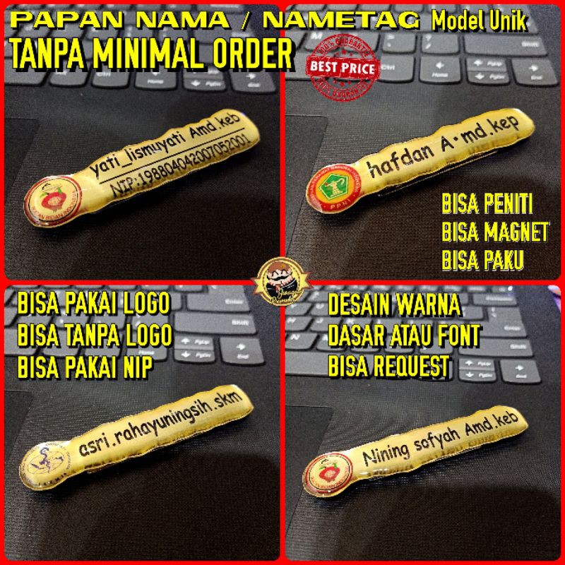 PAPAN NAMA/NAMETAG MODEL UNIK [ minimal order 5 pcs ] ( CUSTOM )