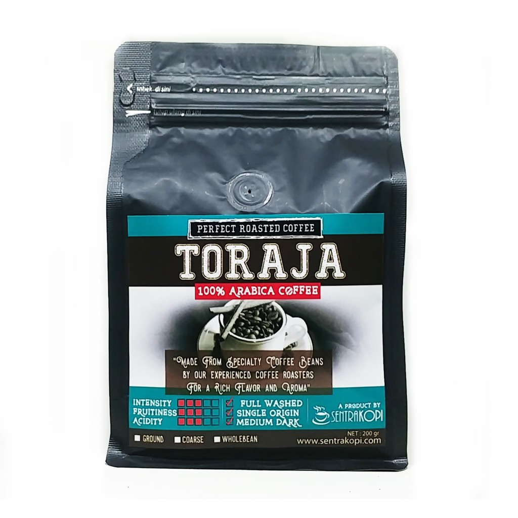 

Kopi Toraja Sapan Arabika 200 Gram - BUBUK / BIJI - Premium Arabica Coffee by Sentra Kopi 200gr