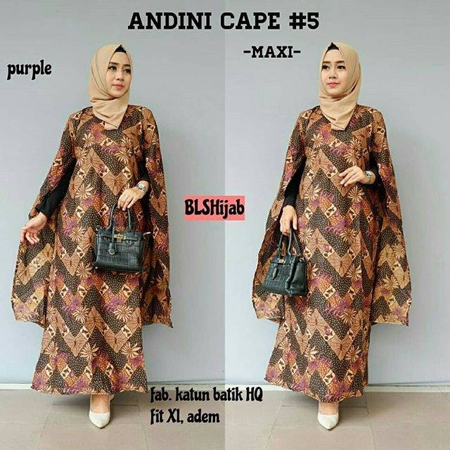 Andini Cape Maxi Dress Batik