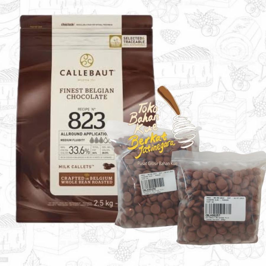 COKLAT CALLEBAUT MILK 823 REPACK 500 GR