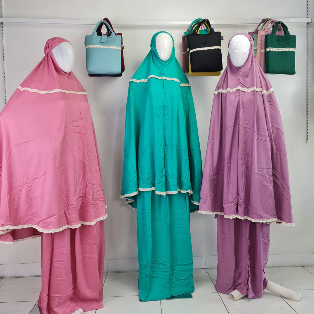 MUKENA RAYON POLOS/Mukena Setelan Dewasa Jumbo