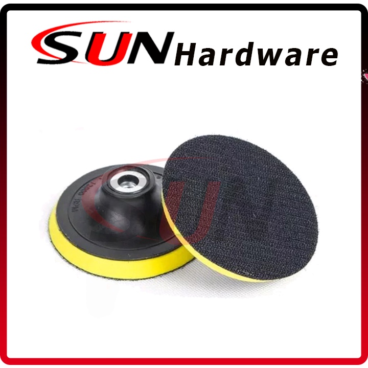 Tatakan Amplas Bulat Velcro 4  Inch Gerinda Tangan Pad Perekat