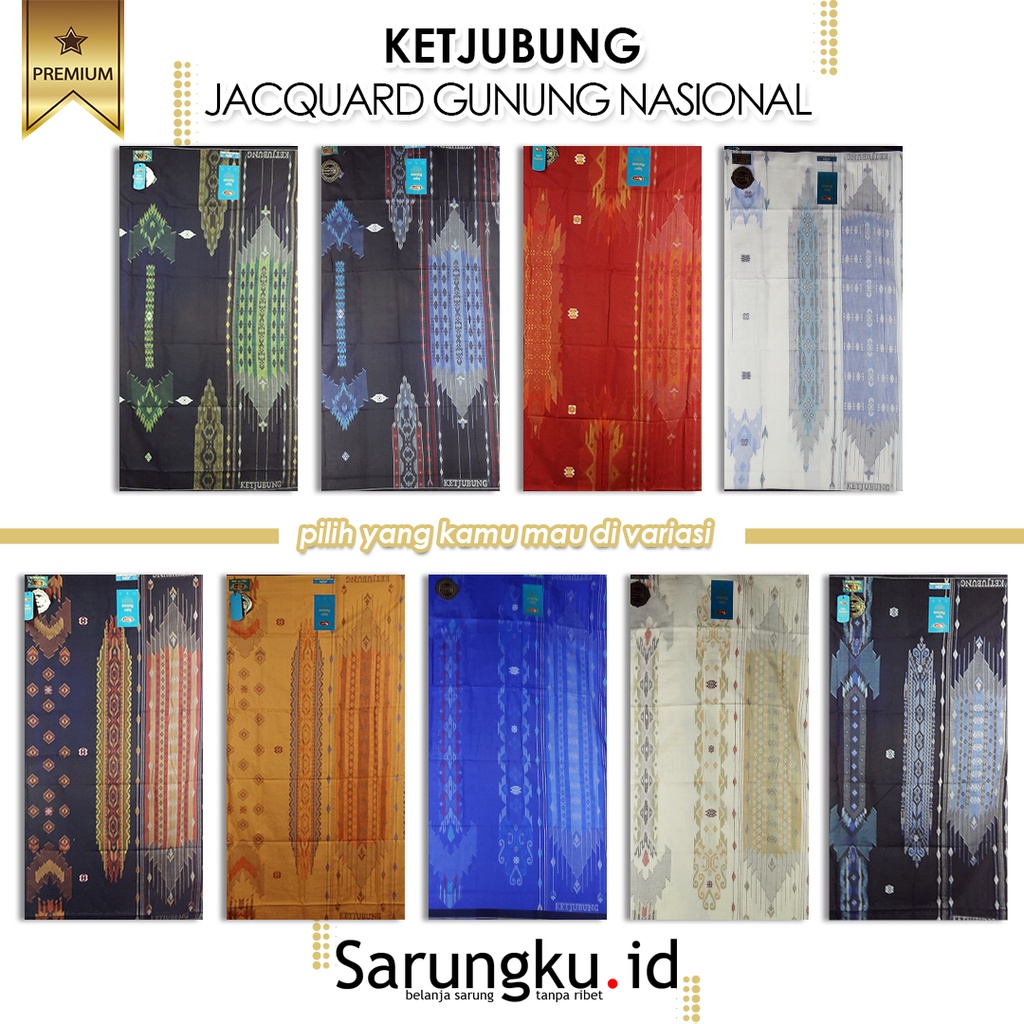 SARUNG KETJUBUNG SUPER PLATINUM JACQUARD GUNUNG NASIONAL (JGN)