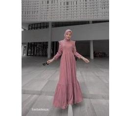 Harga Spesial.. HAURA DRESS/DRESS LADY CRUSH/DRESS LEBARAN/DRESS RUFFLE/LADY CRUSH PREMIUM
