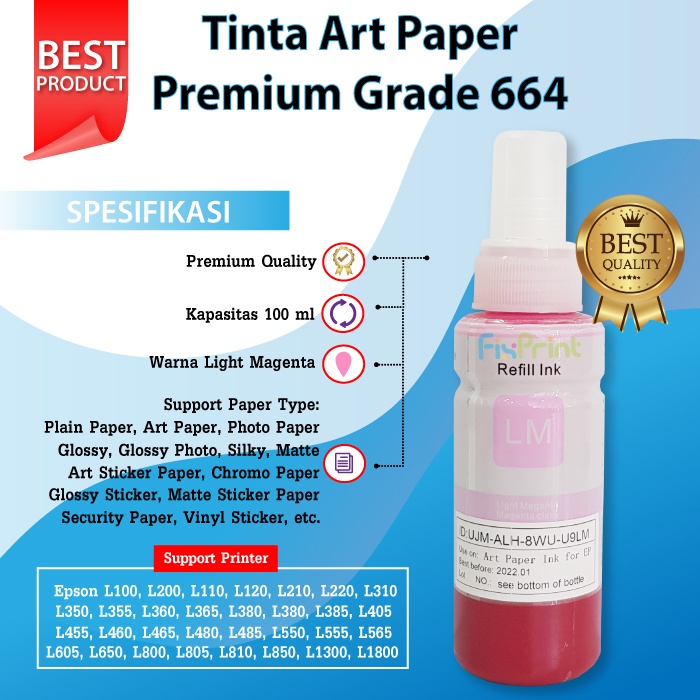 Tinta Art Paper Epsn Ink Grade A Korea L1110 L1210 L1250 L1256 L3100 L3101 L3110 L3210 L3116 L3150 L3156 L3250 L3256 L5190 L5290 L5296 L6160 L6260 L6270 L6290 L6460 L6490 L6550 L6580 L6170 L6190 L14150 L15150 L15160 L15180 L4150 L4160 L4260 L4266