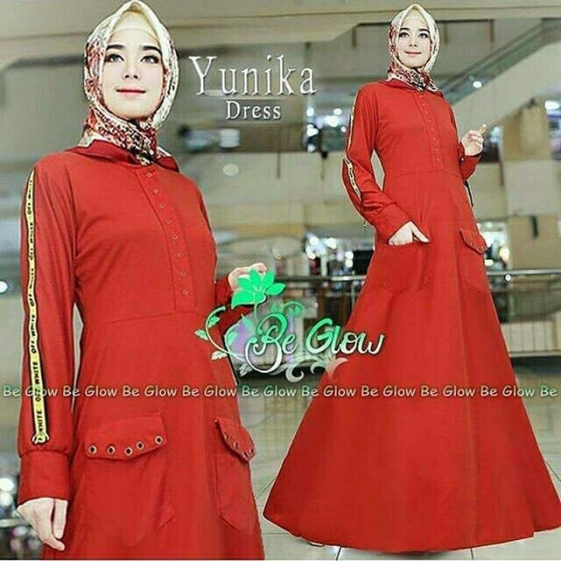 Yunika Dress / DRESS MUSLIM, baju wanita, baju gamis, dress, gamis, Baju gamis, fashion wanita