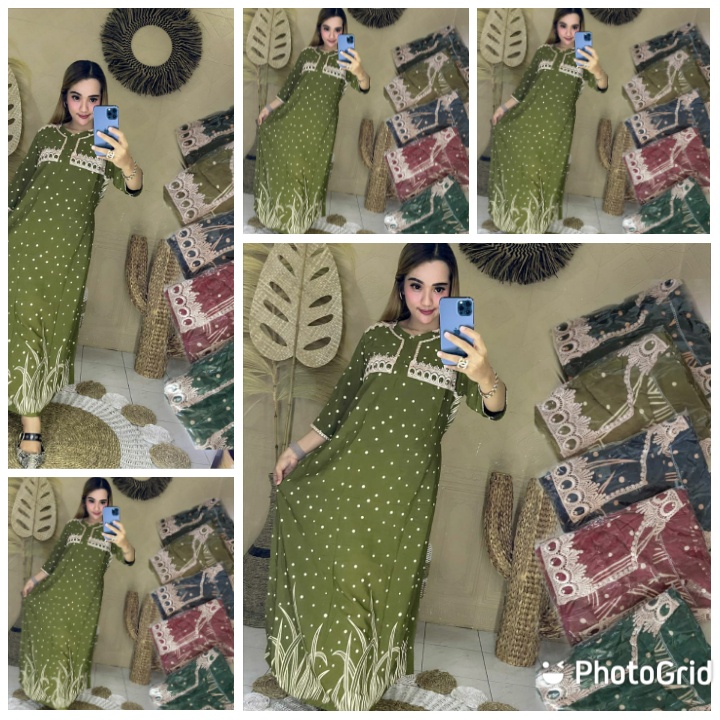 DASTER LONGDRESS RENDA / LONGDRES RAYON PREMIUM ARABIAN RENDA BEST SELLER / DASTER PANJANG RAYON RENDA