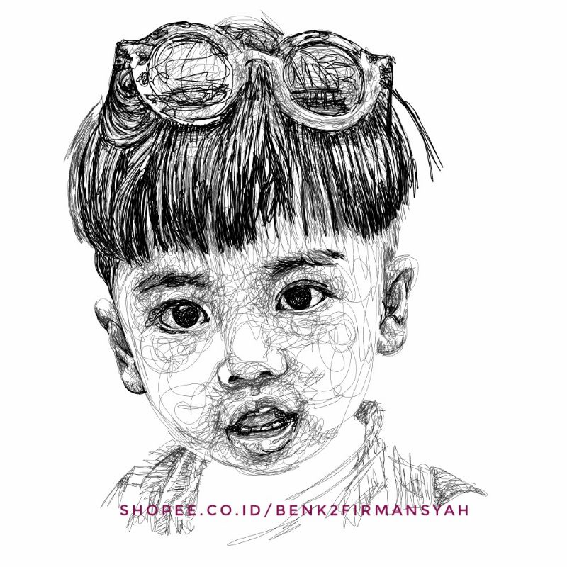 Jual Lukisan Wajah Digital Scribble Art Sketsa Wajah Softfile Only Shopee Indonesia 6584