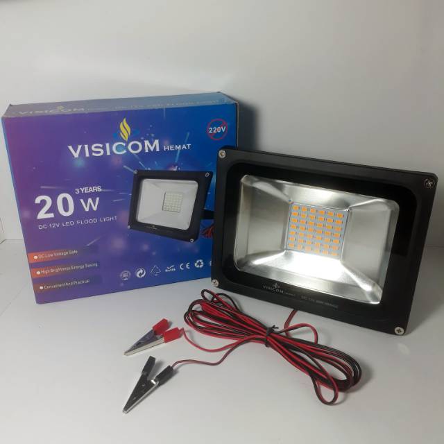  Lampu  Emergency LED Sorot  Floodlight VISICOM DC  12 Volt 20 