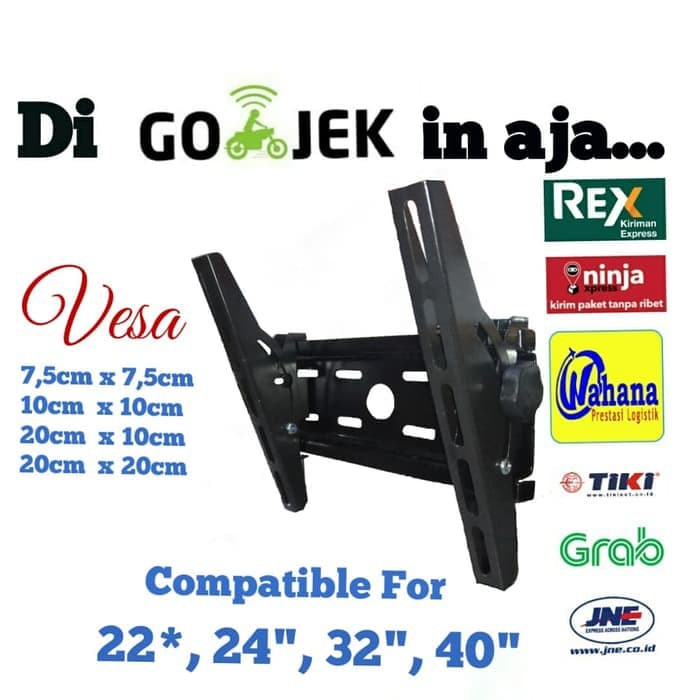 Bracket TV LED ukuran 24&quot; s/d 32&quot; Kualitas Super ori
