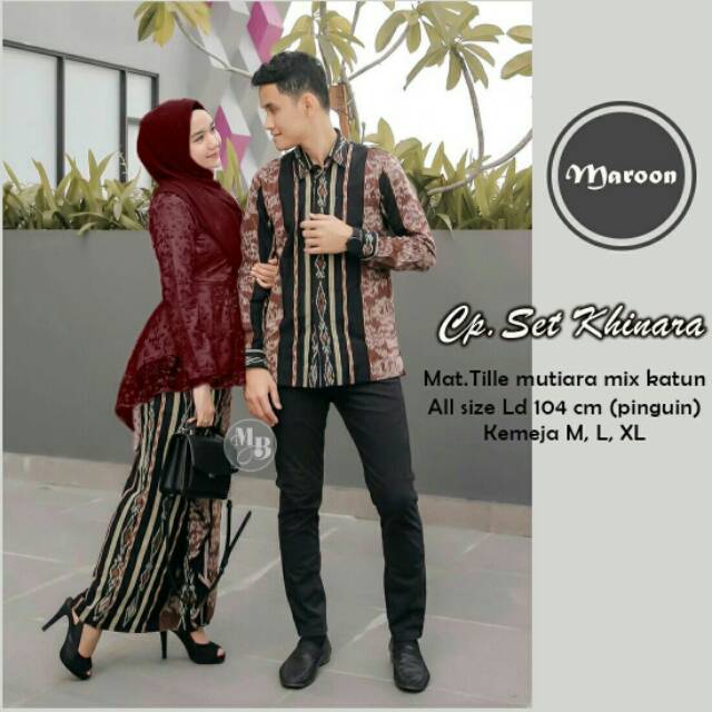 Batik couple kondangan kinara set brokat