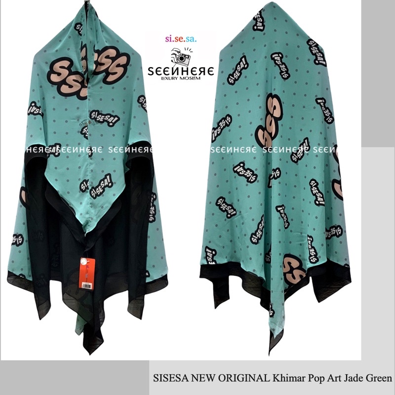 SISESA NEW ORIGINAL GUARANTEED - Khimar Pop Art Jade Green