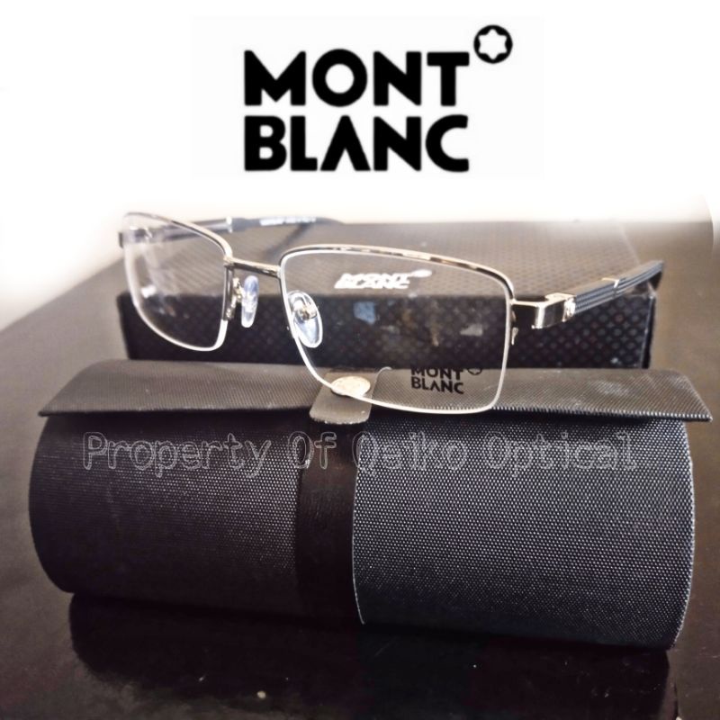 Kacamata Frame Pria dan Wanita  Montblanc MB0581-C4 S54 Luxury Silver Chrome - Elegan Model
