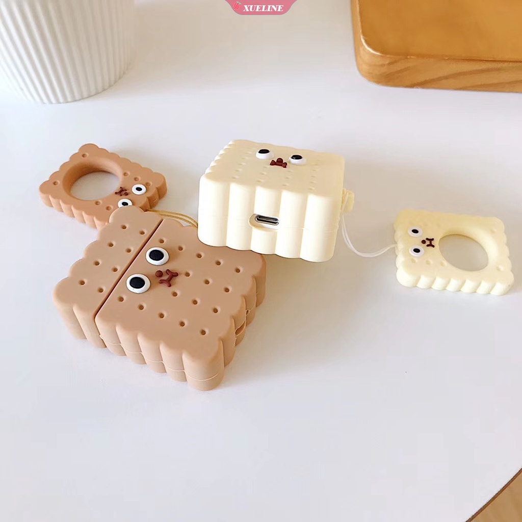 Casing Soft Case Silikon Bentuk Cookies Untuk AirPods 1 / 2 Pro