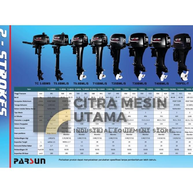 Mesin Tempel Perahu Outboard Motor Parsun T30Bml 30 Pk 2 Tak