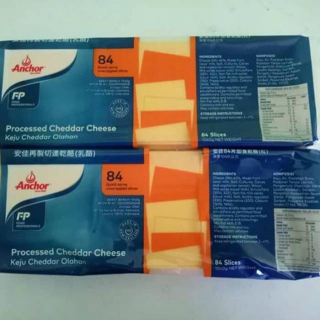 

ANCHOR Processed Cheddar Cheese 84 Lembar / Keju Cheddar Lembar