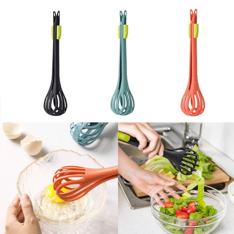 Penjepit makanan 2in1 dan pengocok telur mixer Pengocok Telur Pencapit Makanan/Whisk Egg Beater Best