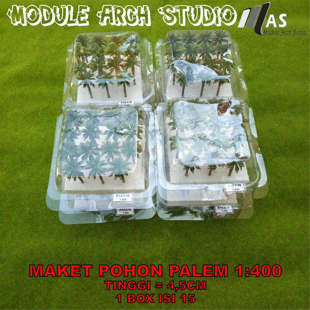 Maket Pohon Palem Skala 1:400 Isi 15pcs