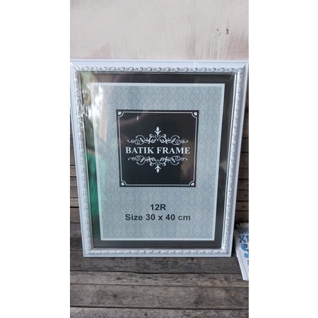 Frame ukir 12R Putih Silver Murah Semarang
