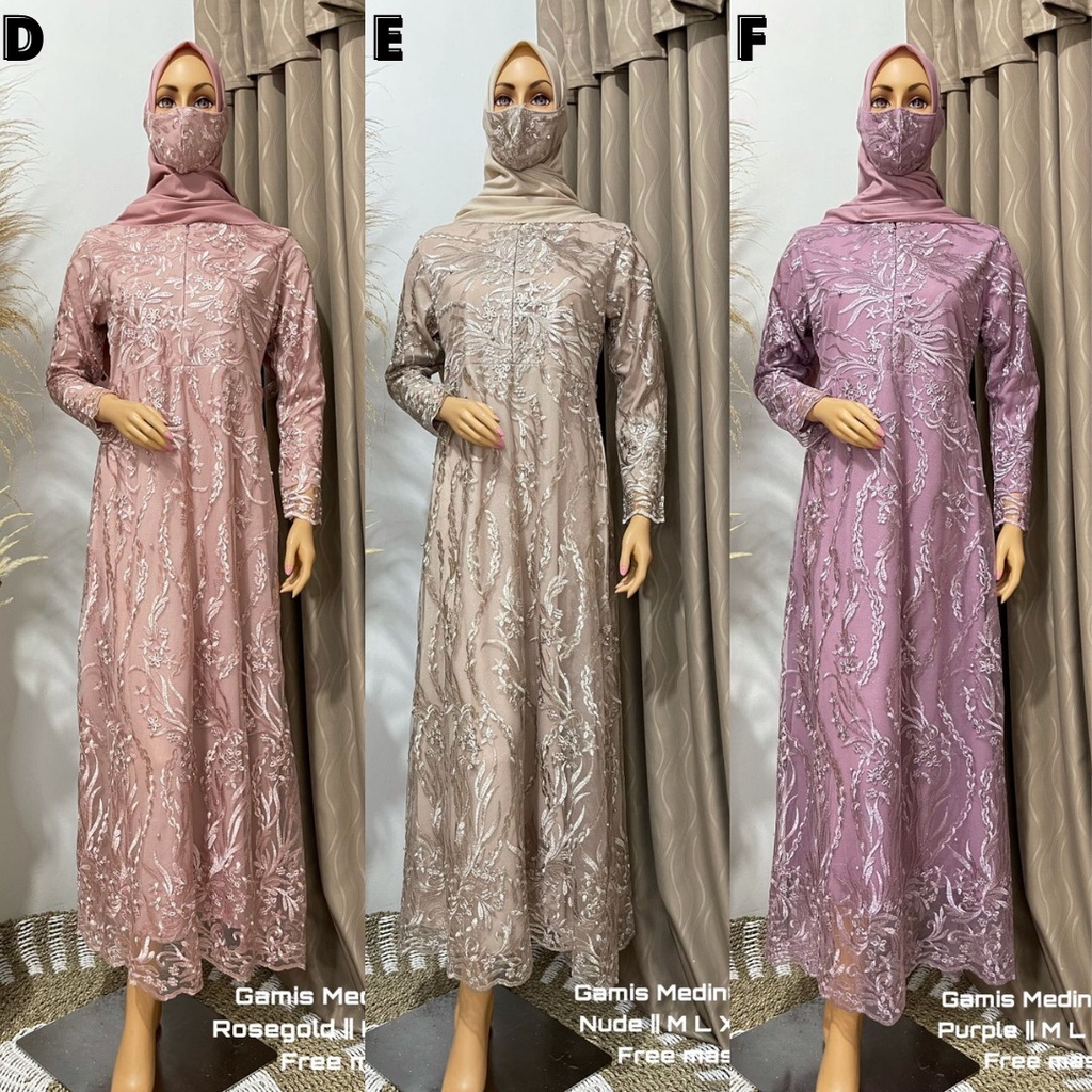 Gamis Tulle / Full Tulle / Gamis Medina BUSUI Mocca Dan Aneka Pilihan Warna Lain