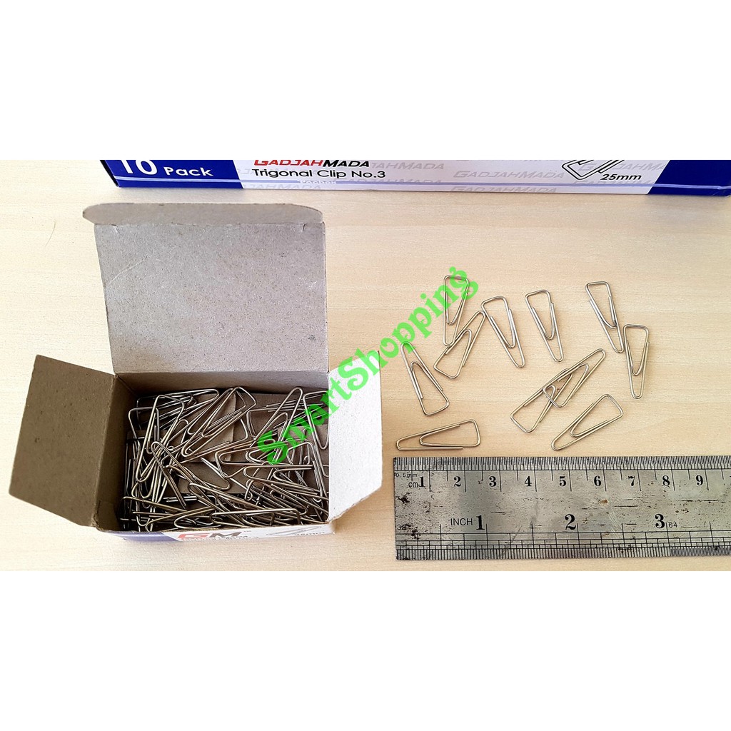 

Trigonal Paper Clip No.3 GM-TC03 (Size 25MM) 1 Box Kecil isi 40 Clip