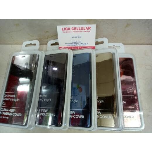 CASE SAMSUNG NOTE 8 2017 CLEAR VIEW STANDING FLIP CASE NOTE 8 TERBARU