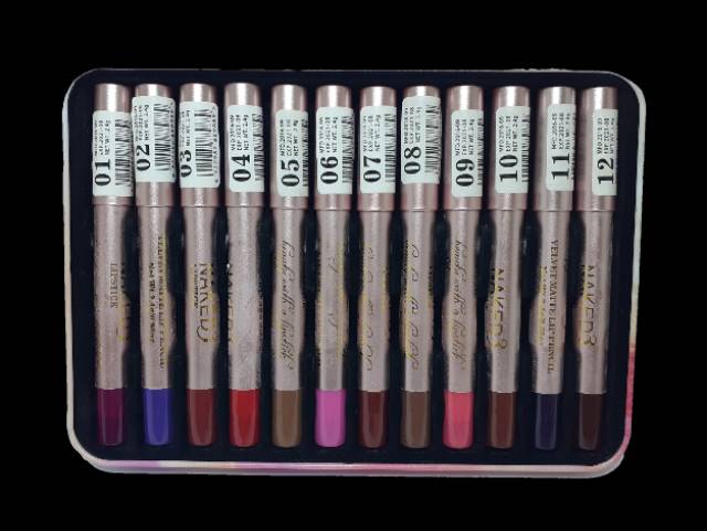 [12 pcs] LIPSTIK MATTE PENCIL NAKED3 12 COLOR bok