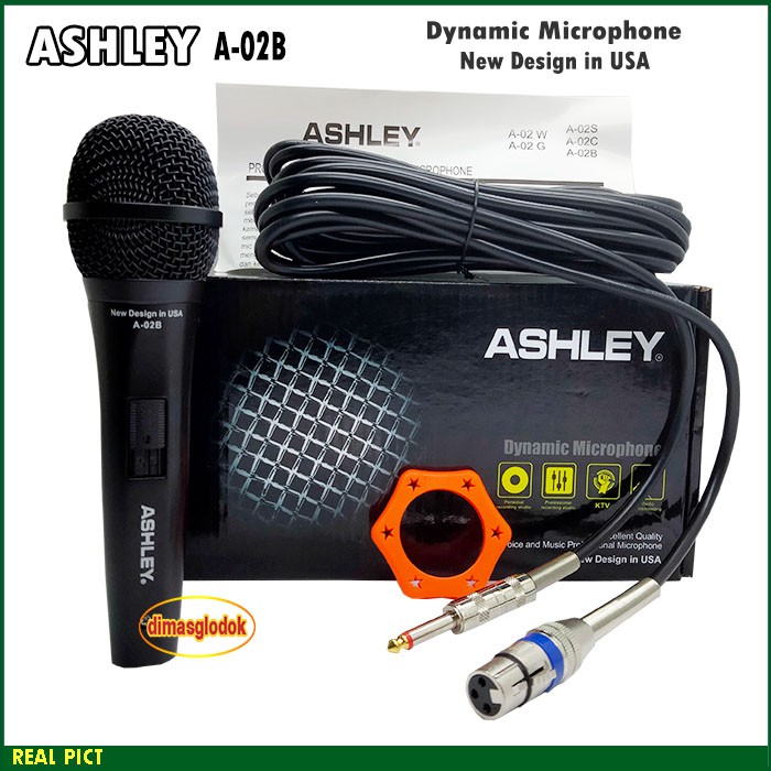 Mic Kabel ASHLEY A-02 Dyinamic Microphone Panjang Kabel 4 Meter Vocal Mik