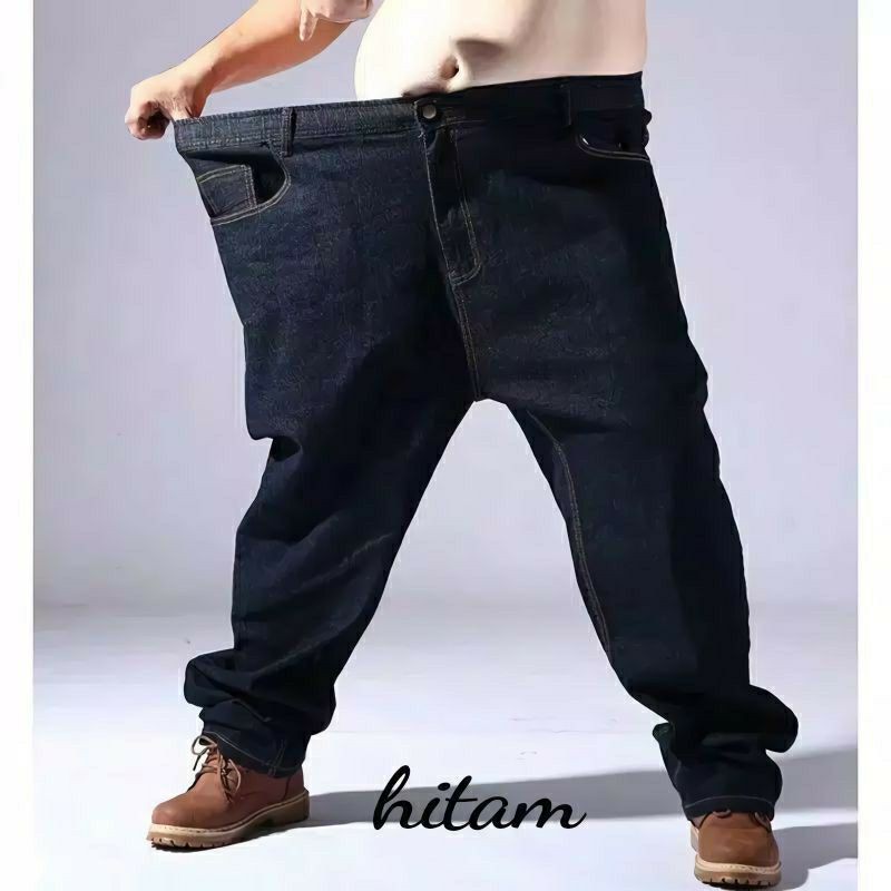 Celana Jeans Panjang Denim Pria Jumbo Standar Fit Jeans Big Size Pria