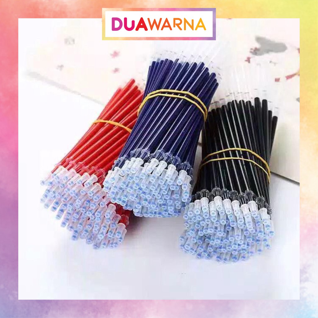 

DuaWarna Refill Tinta Pulpen Isi Pulpen Gel Mini 0.5mm Refill Pulpen Tinta Pena Bolpen Isi Gel Jel Tinta